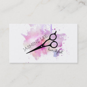 Haar-Stylist Watercolor des Chic moderner lila Visitenkarte