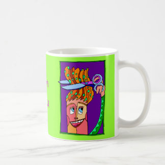 Haar-Stylistspaß und bunte Tasse