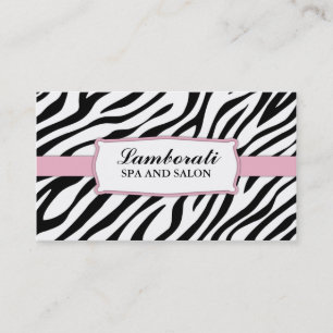 Haar-Stylistzebra-Druck-Friseur-Salon-Rosa Visitenkarte