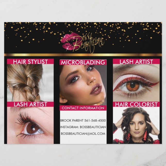 Haar und Lash Beautician Flyer (Vorne)