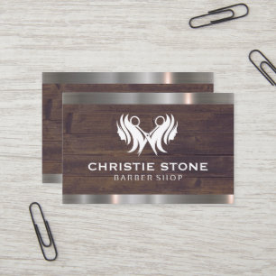 Haar und Schere   Business Card für Holzmetall Visitenkarte