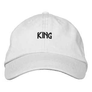 Haaraccessoires King Text Name mit weißer Farbe Bestickte Baseballkappe