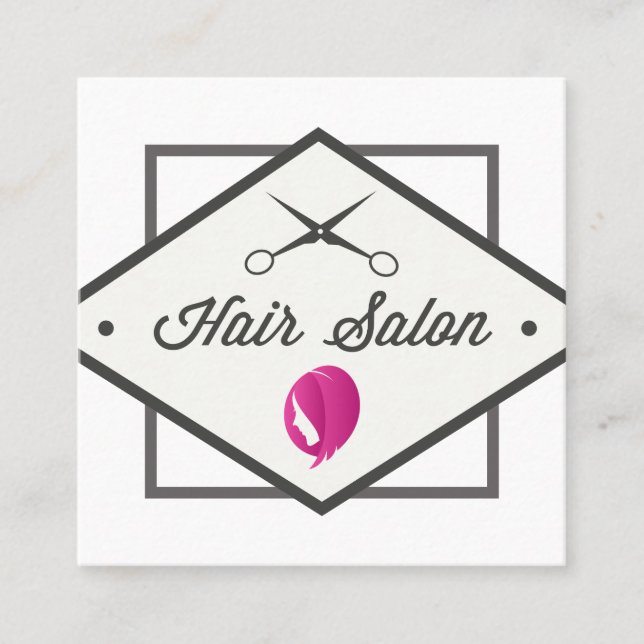 Haarbild | Friseursalon Quadratische Visitenkarte (Vorderseite)