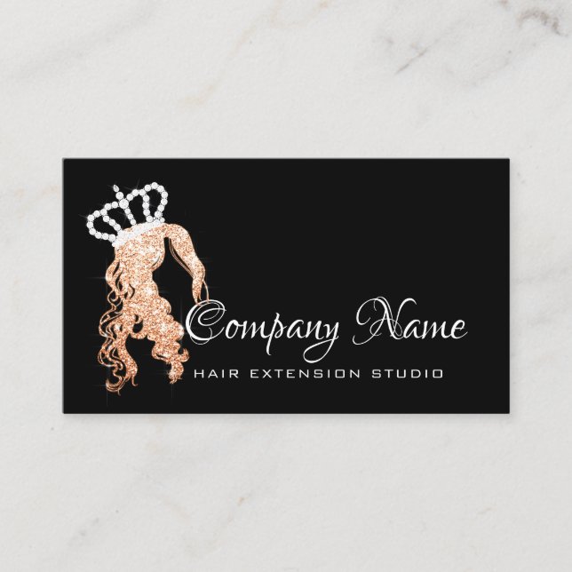Haare Haartrockner Rose Kupfer Crown Spark Salon Terminkarte (Vorderseite)