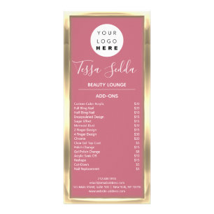 Haare Makeup Nagelmanicure Pediküre Gold Rose Werbekarte