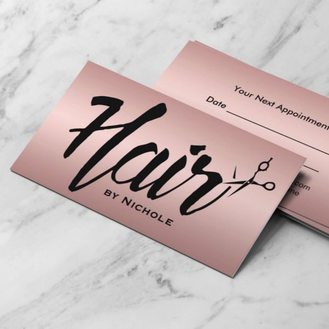 Haare Sternchen Drehbuch Rose Gold Ernennung Terminkarte (Von Creator hochgeladen)