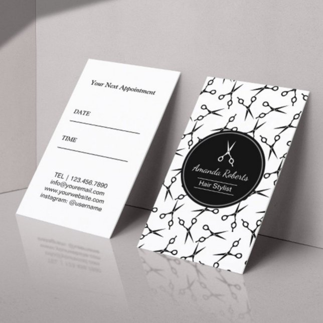 Haare Sterne Moderne Schere Muster Ernennung Terminkarte (Von Creator hochgeladen)