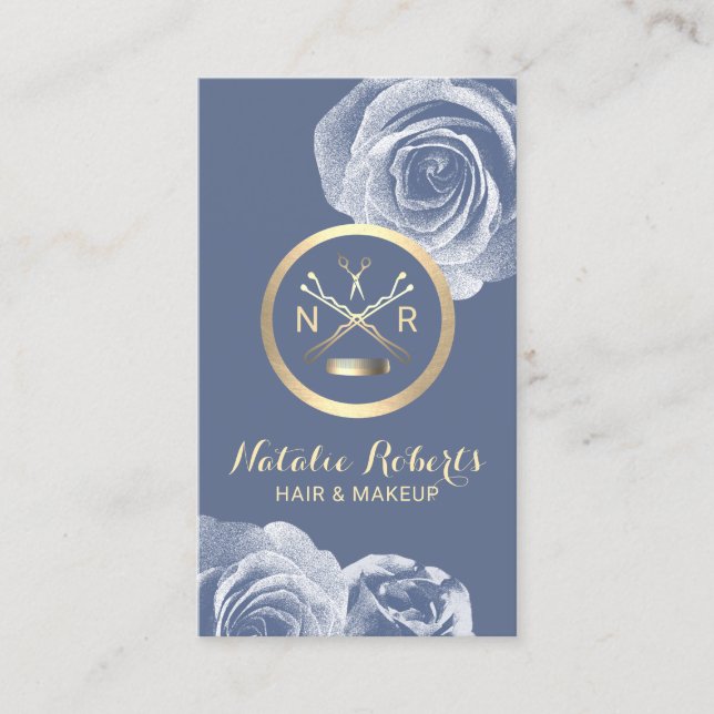 Haare Sternenschere Comb Blauer Flora Ernennung Terminkarte (Vorderseite)