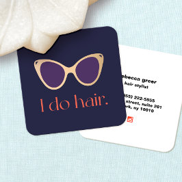 Haare Stylist Gold Retro Sonnenbrille Quadratische Visitenkarte