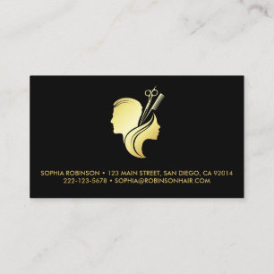 Haare Stylist Gold Script Scheren Unisex Custom Visitenkarte