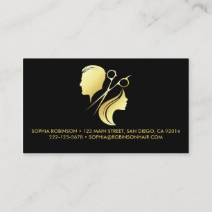 Haare Stylist Gold Script Scheren Unisex Custom Visitenkarte
