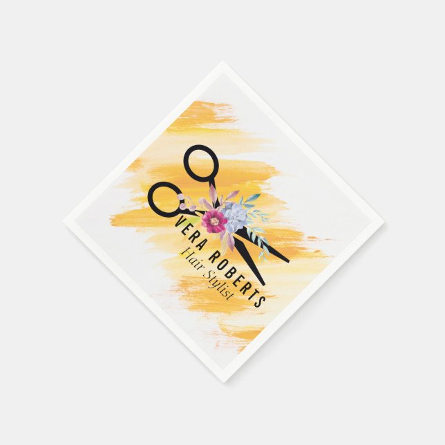Haare Stylist Goldschere Serviette (Ecke)