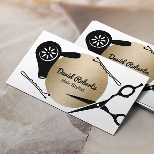 Haare Stylist Moden Gold Circle Hair Salon Visitenkarte