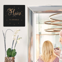 Haare stylist Name Gold schwarz elegante Glanz Log