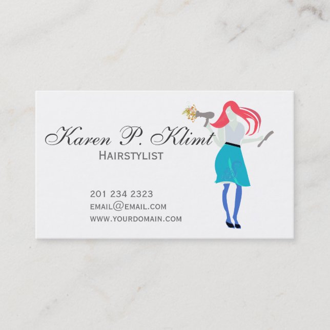 Haare Stylist Salon Beruflich Red Head Terminkarte (Vorderseite)