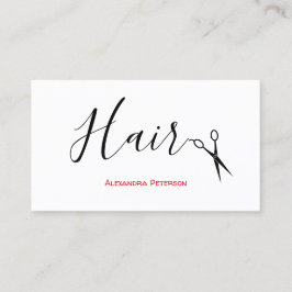 Haare-Stylist - Schwarz und Rot Visitenkarte