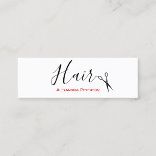 Haare-Stylist - Schwarze und rote Mini Mini Visitenkarte
