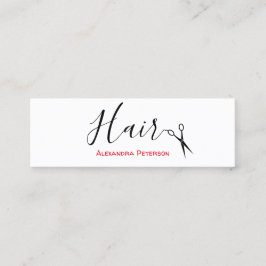 Haare-Stylist - Schwarze und rote Mini Visitenkarte