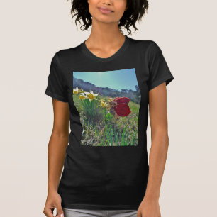 Haare und gelbe Blumen T-Shirt