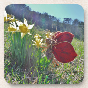 Haare und gelbe Blumen Untersetzer
