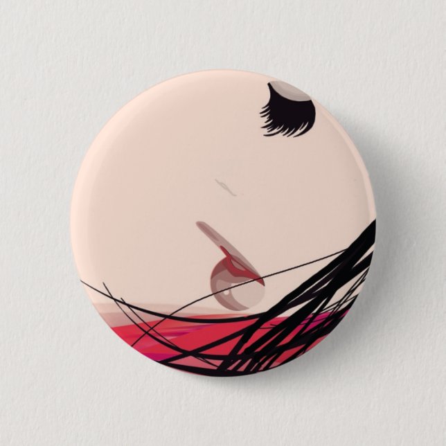 Haare und Makeup Lady Button (Vorderseite)