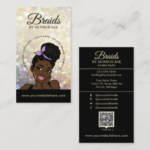 Haarfahne/Braide/Braiding/Salon - QR-Code/Logo  Visitenkarte