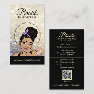 Haarfahne/Braiden/Braiding/Salon - QR Code Busin Visitenkarte