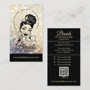 Haarfahne/Braiden/Braiding/Salon - QR-Code Visitenkarte
