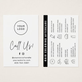 Haarfärbung Moderne Haarfärbekarte Aftercare Card