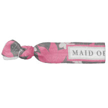 Haargummi der Trauzeugin Floral Black/Pink