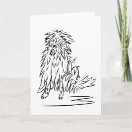 Haarige Hunde-u. Floh-Cartoon-Gruß-Karte Karte