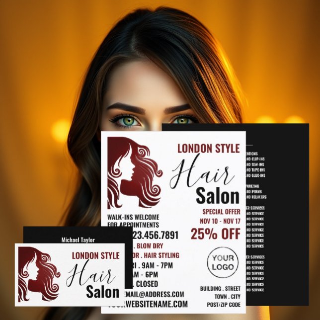 Haarlogos, Haarstylist, Haarsalonwerbung Flyer (Von Creator hochgeladen)