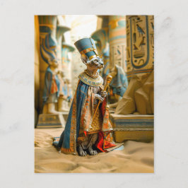 Haarlose Katze Pharao mit Krone Postkarte
