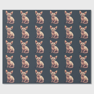 Haarlose Katze Sphynx Weihnachten  Geschenkpapier