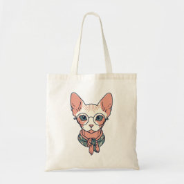 Haarlose Sphynx-Katze mit Brille Tragetasche