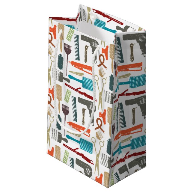 Haarpflege-Muster Kleine Geschenktüte (Vorderseite Schrägansicht)