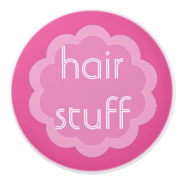Haarpflege-Organisation rosa Blume Knopf Keramikknauf (Vorderseite)