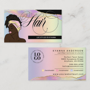 Haarsalon, Brader Stylist, Loctician, Beautician B Visitenkarte