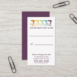 Haarsalon Erinnerung Retro Rainbow Visitenkarte