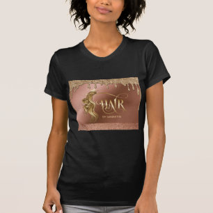 Haarsalon Haarverlängerung Perücke Goldtropfen T-Shirt