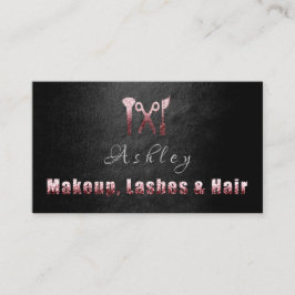 Haarsalon Makeup Lash Terminkarte Logo Schwarz Visitenkarte