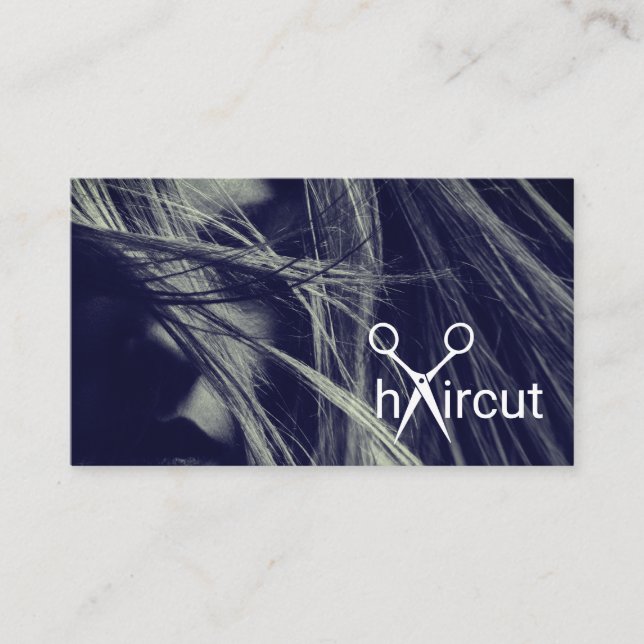 Haarschnitt-Symbol | Hair Stylist Visitenkarte (Vorderseite)