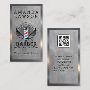 Haarschnitte und Shaves Barber Pole Visitenkarte