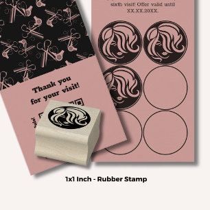 Haarstil - 1" Rund - Treuekarte Gummistempel