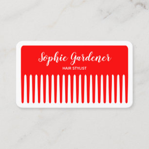 Haarstylist - Comb - #FF000 (rot) Visitenkarte