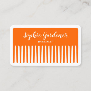 Haarstylist - Comb - #FF6600 (Orange) Visitenkarte