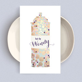 Haarstylist, Goldfetti-Haarspray Visitenkarte