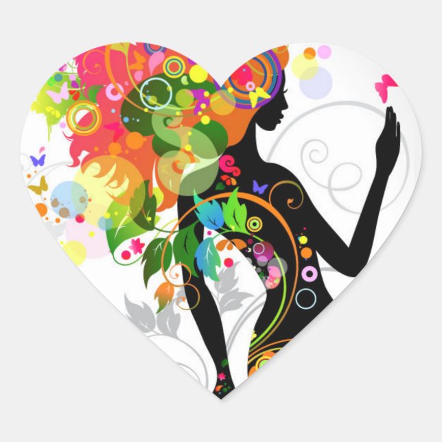 Haarstylist Graphic Herz-Aufkleber (Vorderseite)