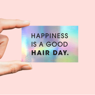 Haarstylist Moderne Typografie Rainbow Foil Visitenkarte