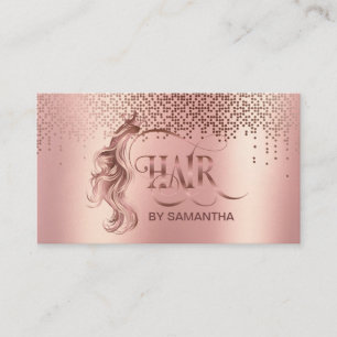 Haarstylist Rose Goldtypografie Haarverlängerung Visitenkarte